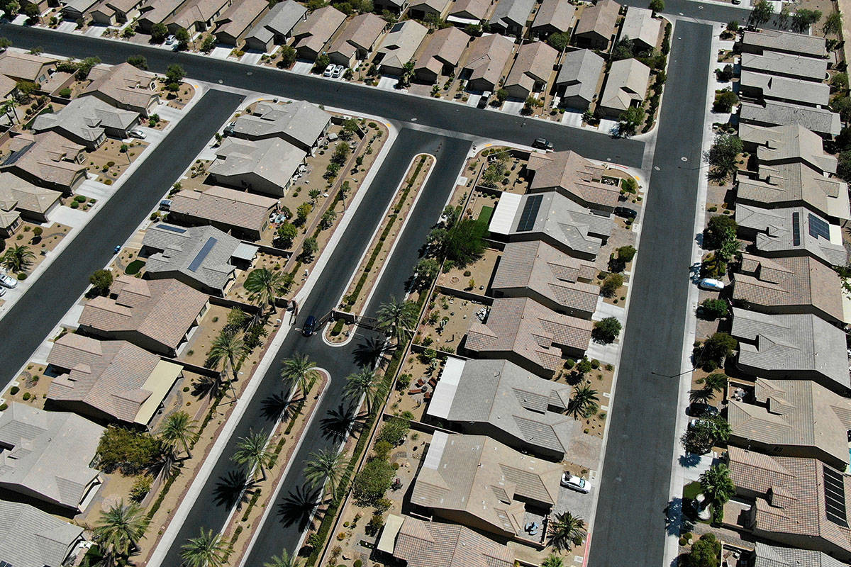 An aerial view of Solera a housing development near East Desert Inn Road and Theme Road in east ...
