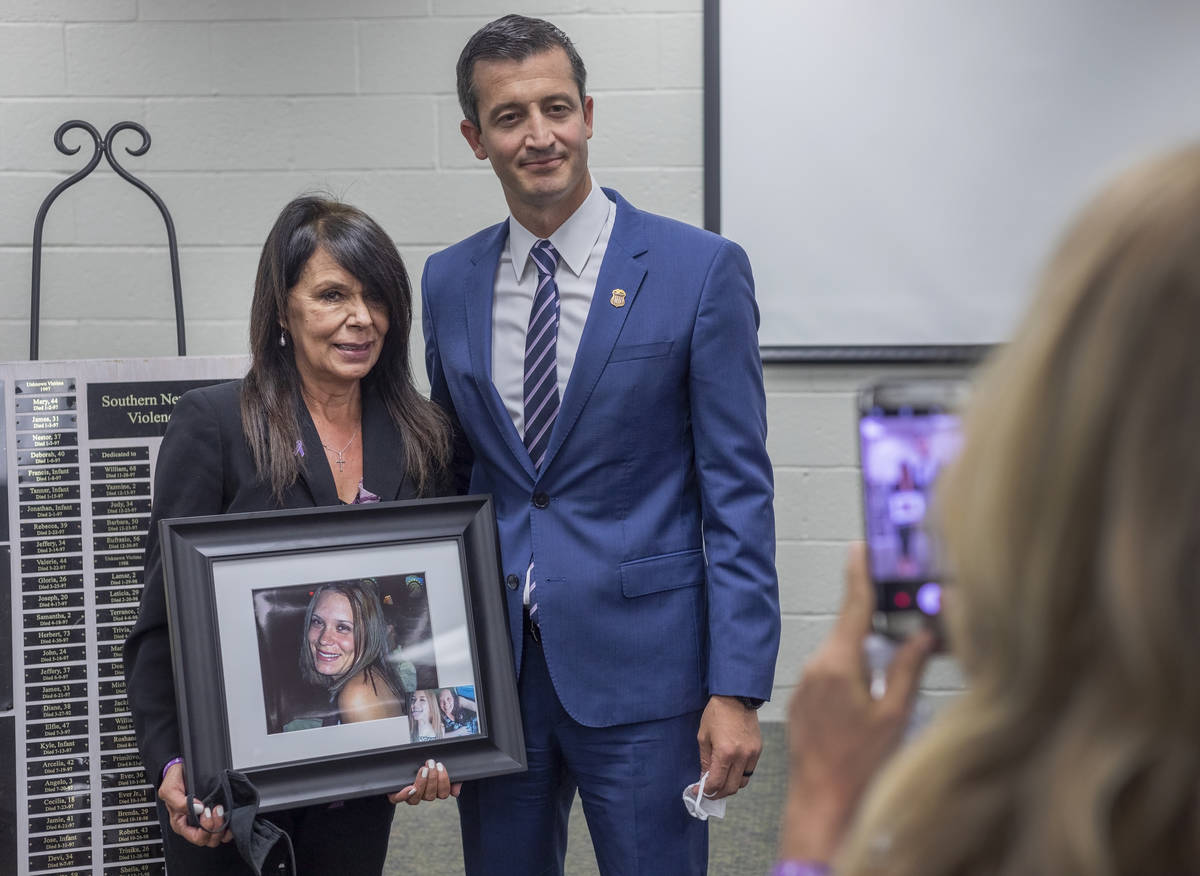 Rose Floyd, left, and Nevada U.S. attorney Nicholas Trutanich, are photographed after “Projec ...