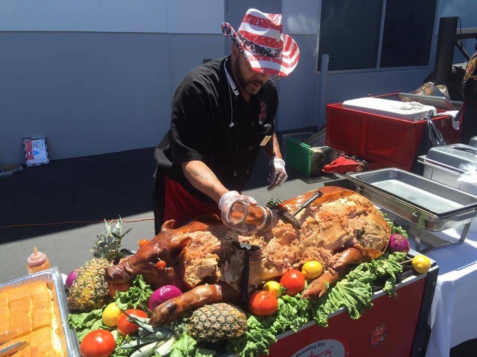Timothy Hanson catering an event for Rollin Smoke Barbeque in 2014. (Tai Hanson)