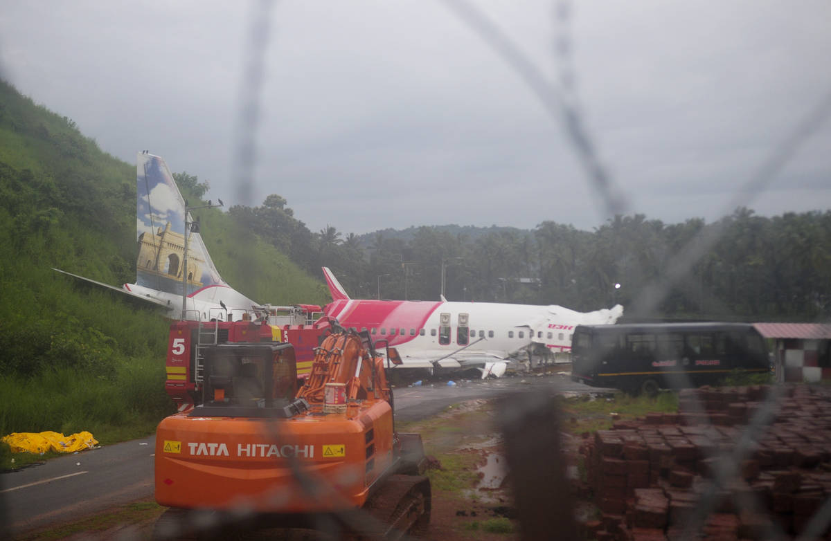 The Air India Express flight that skidded off a runway while landing at the airport in Kozhikod ...