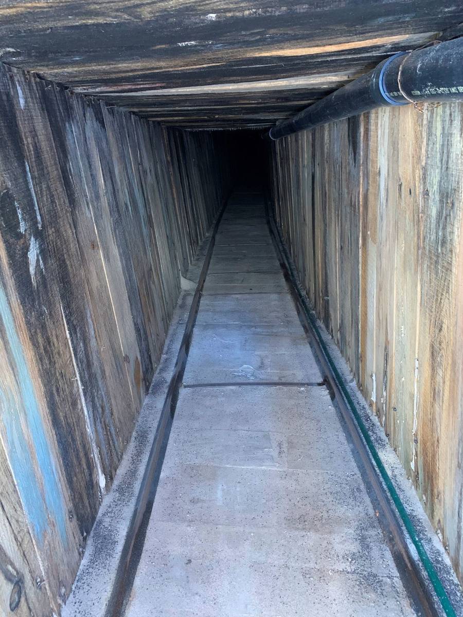 This photo shows a section of an incomplete tunnel intended for smuggling, found stretching fro ...