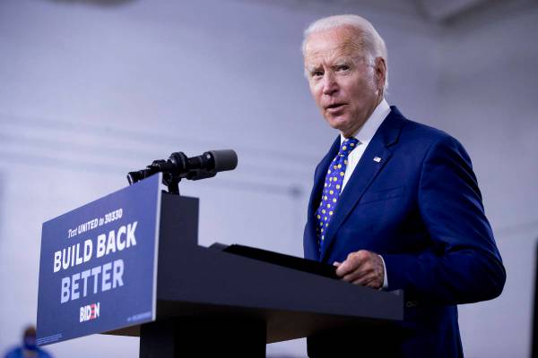 Democratic presidential candidate former Vice President Joe Biden speaks at a campaign event at ...