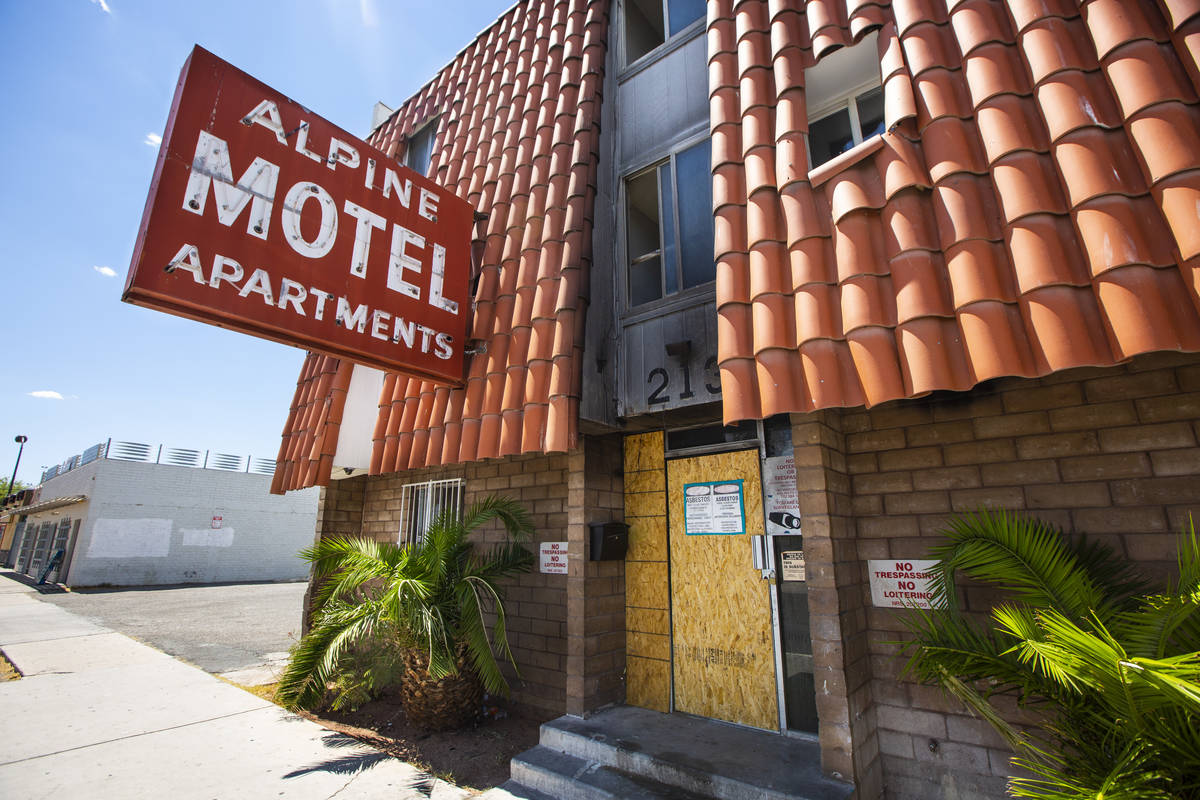 An exterior view of Alpine Motel Apartments, where six people died in a fire last December, in ...
