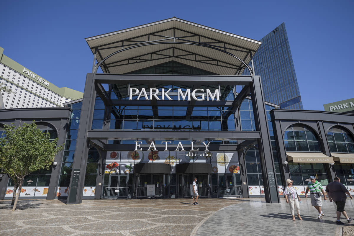 A view of Park MGM along the Las Vegas Strip on Wednesday, Aug. 12, 2020. (Elizabeth Brumley/La ...