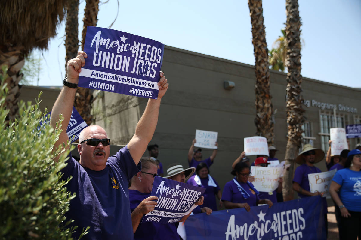 David Sizemore, union member and building engineer with the Las Vegas Convention and Visitors A ...