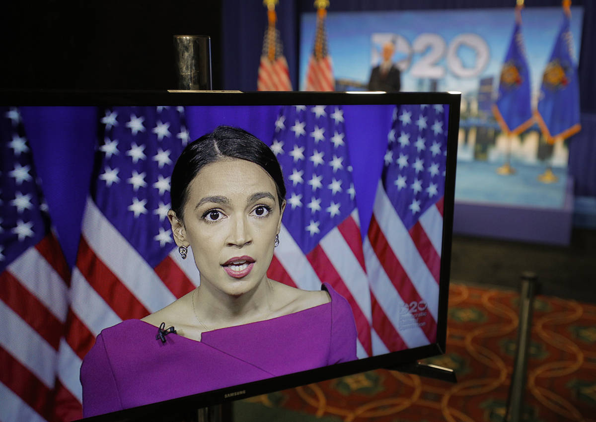 Rep. Alexandria Ocasio-Cortez, D-N.Y., seconds the nomination of Democratic presidential candid ...