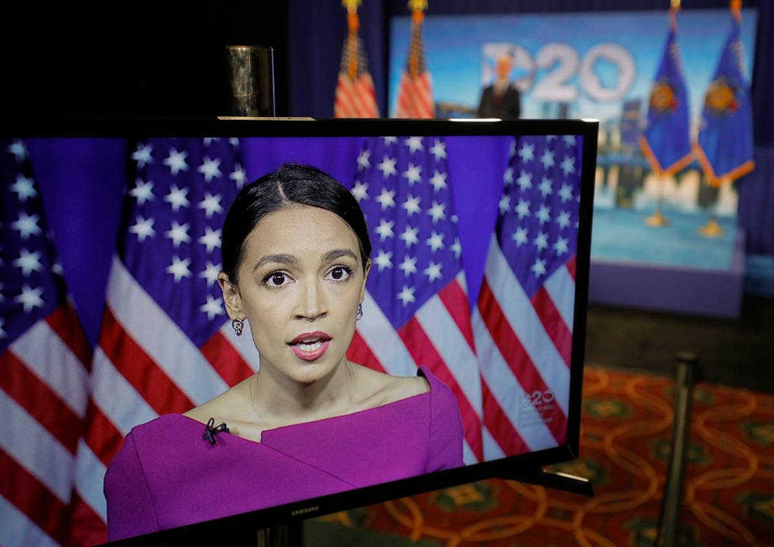 Rep. Alexandria Ocasio-Cortez, D-N.Y., seconds the nomination of Democratic presidential candid ...