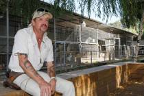 Joseph Maldonado-Passage, also known as Joe Exotic, answers a question during an interview at ...