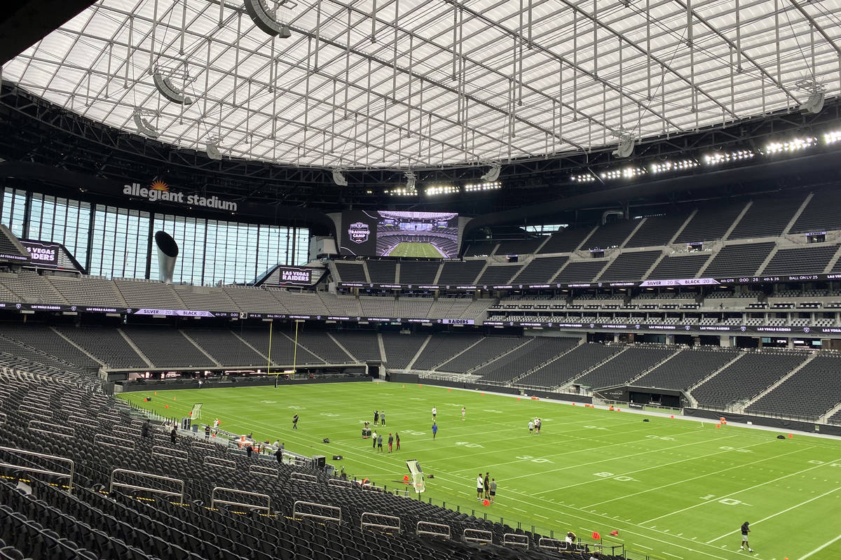 A look inside Allegiant Stadium, the new home of the Las Vegas Raiders on Friday, August 22, 20 ...