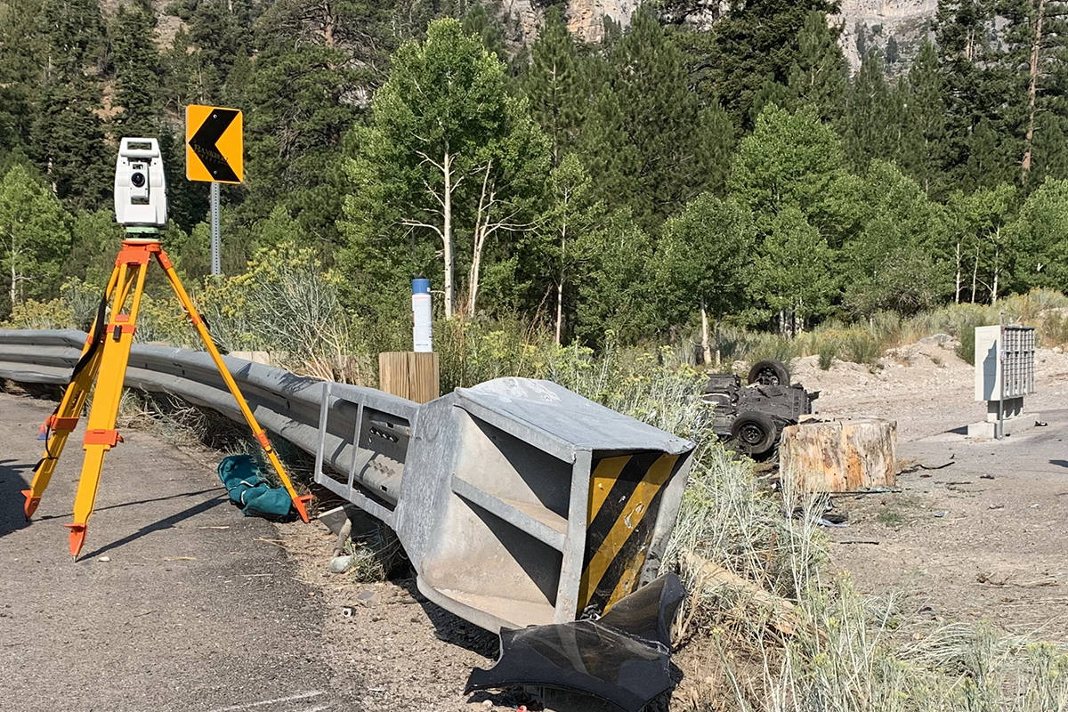Two people were killed Saturday, Aug. 22, 2020, after a rollover crash on Kyle Canyon Road near ...