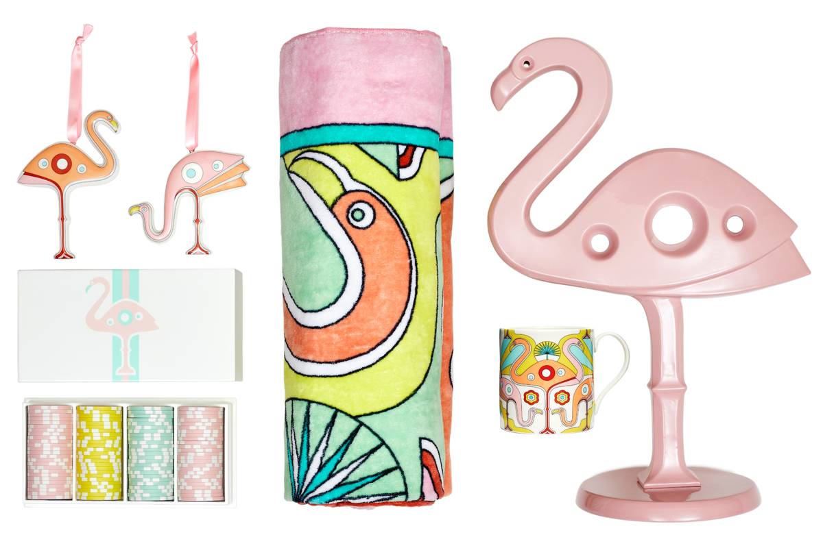 Pieces of the Jonathan Adler x Flamingo Las Vegas retail line. (Courtesy, Caesars Entertainment ...