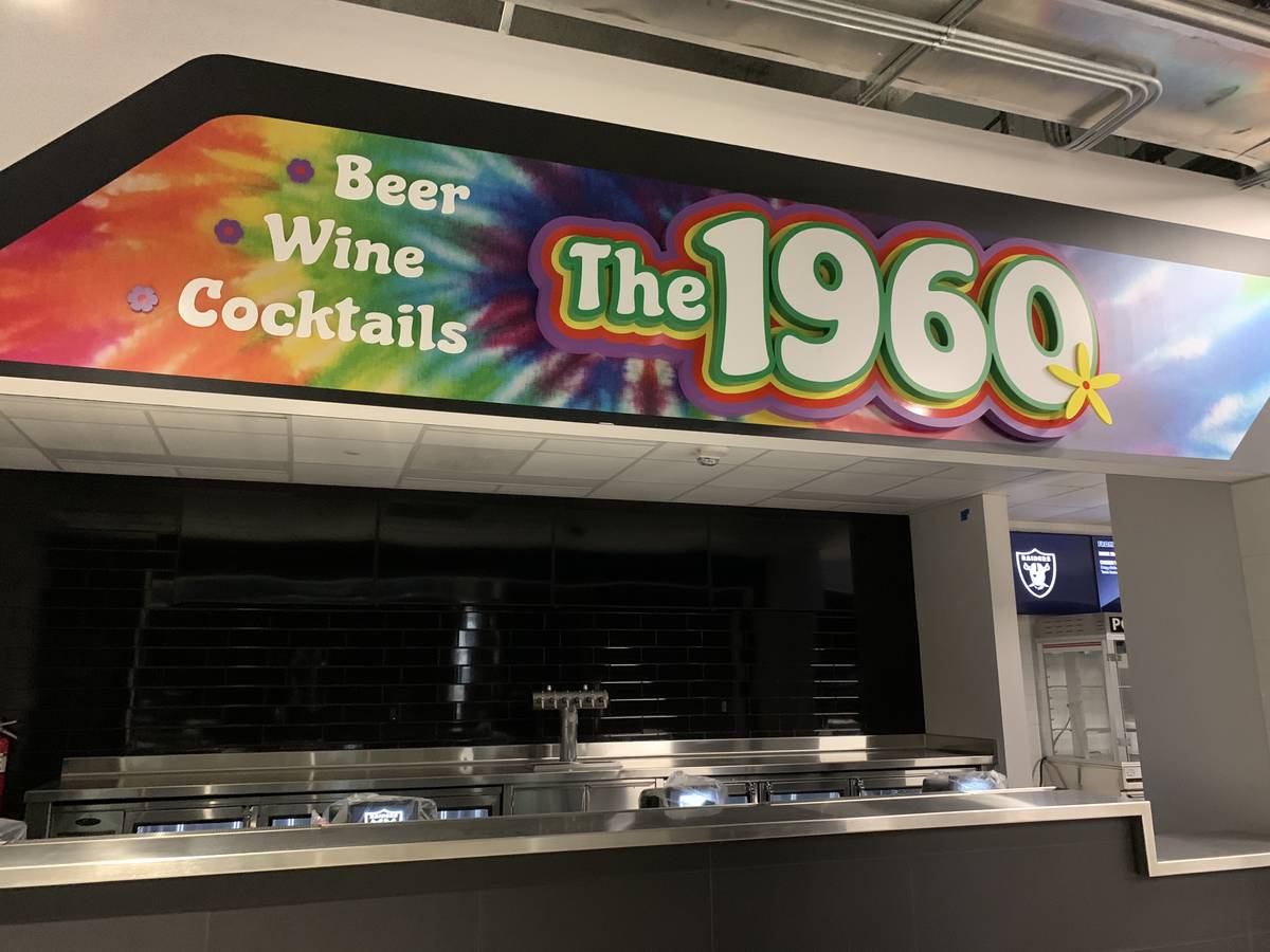 The 1960 inside Allegiant Stadium. (Las Vegas Review-Journal)