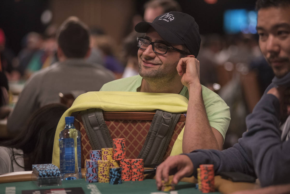 Professional poker player Antonio Esfandiari is seen playing at the Main Event of the World Ser ...