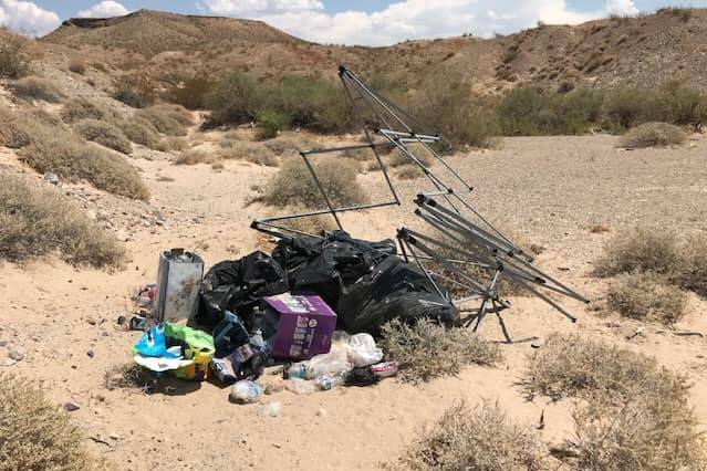 Trash is seen at Lake Mead National Recreation Area (NPS/Dolly Sanchez via Facebook)