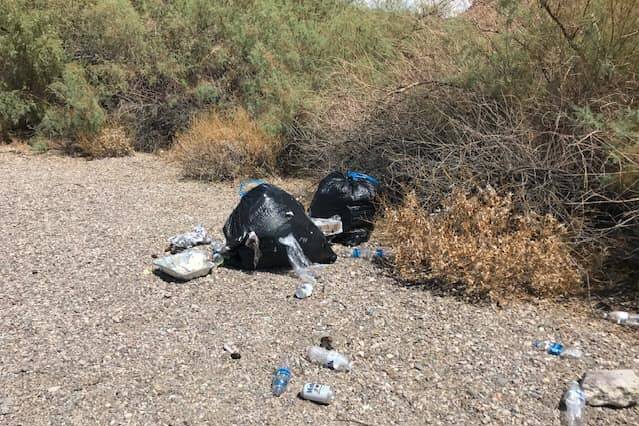 Trash is seen at Lake Mead National Recreation Area (NPS/Dolly Sanchez via Facebook)