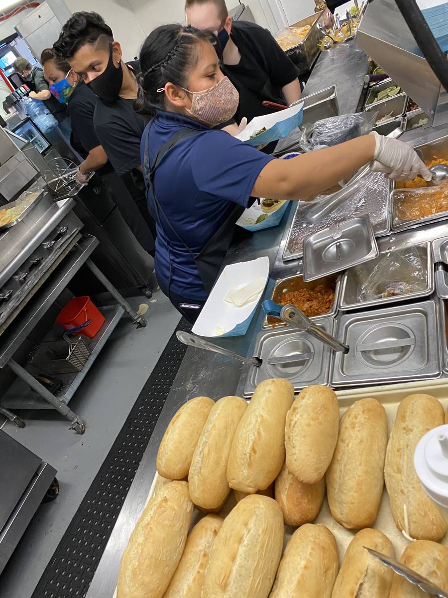 Traditional Mexican rolls called bolillo (foreground) are used for the tortas at Letty's de Let ...