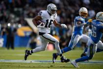 In this Dec. 22, 2019, file photo, Oakland Raiders wide receiver Tyrell Williams runs against t ...