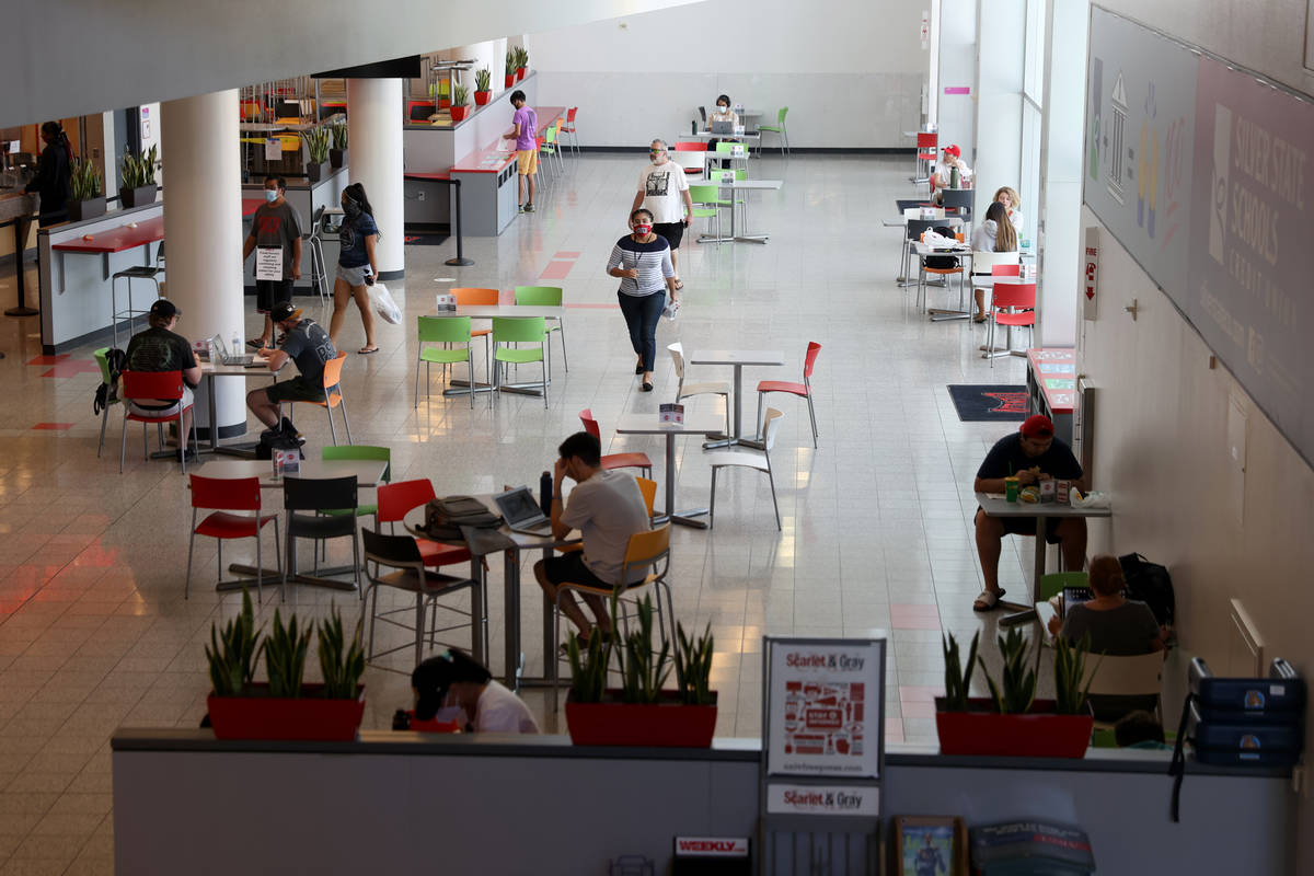 The Student Union food court at UNLV in Las Vegas, Friday, Sept. 4, 2020. (Erik Verduzco / Las ...