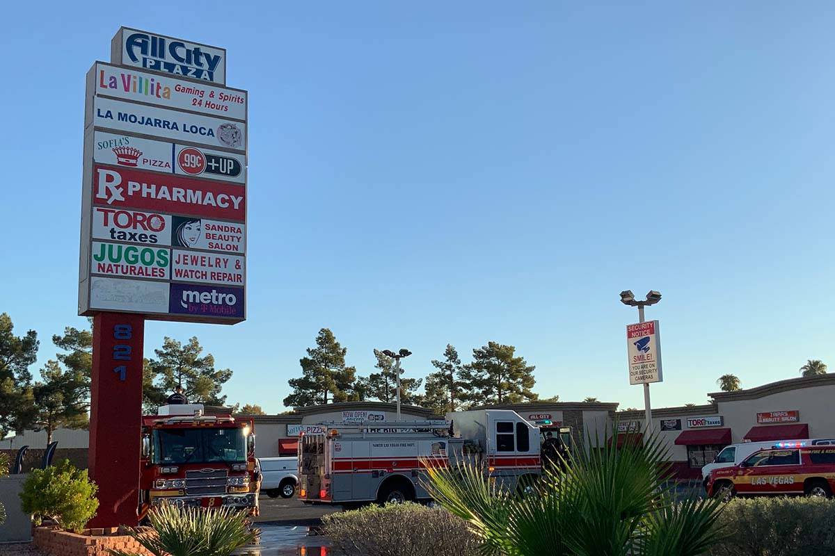 A fire at All City Pharmacy, 821 N. Lamb Blvd., on Friday morning, Sept. 4, 2020, is being inve ...
