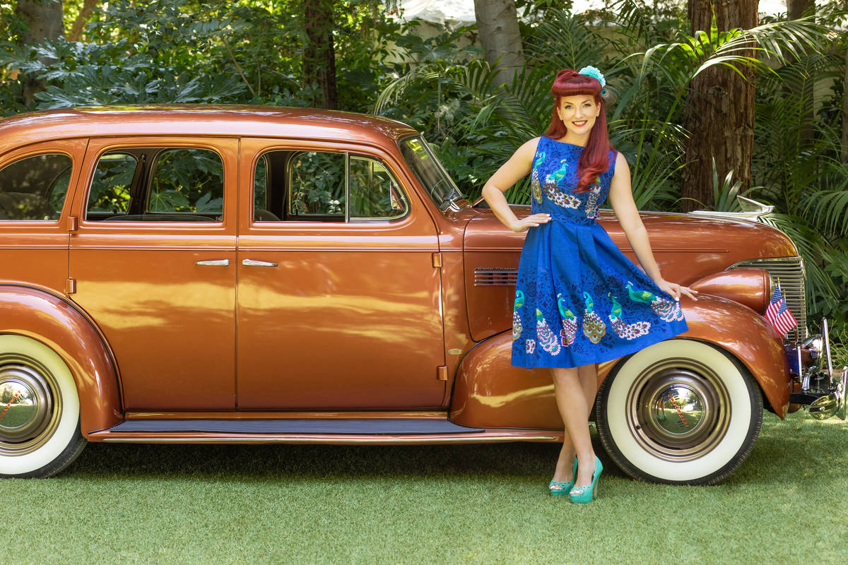 Ms. December, Brittinay Lenhart, poses in 1940's pinup fashion for the Pin-Ups for Vets 2021 fu ...