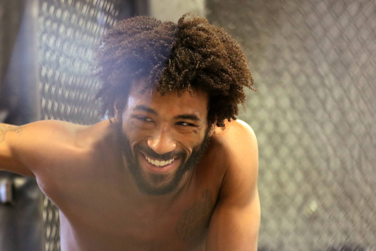 Mixed martial arts welterweight fighter Sherrard Blackledge smiles during a sparring session at ...