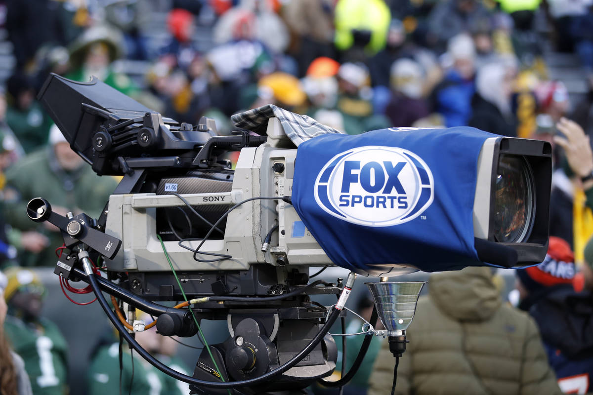 Fox Television camera on the field before an NFL football game between the Chicago Bears and th ...