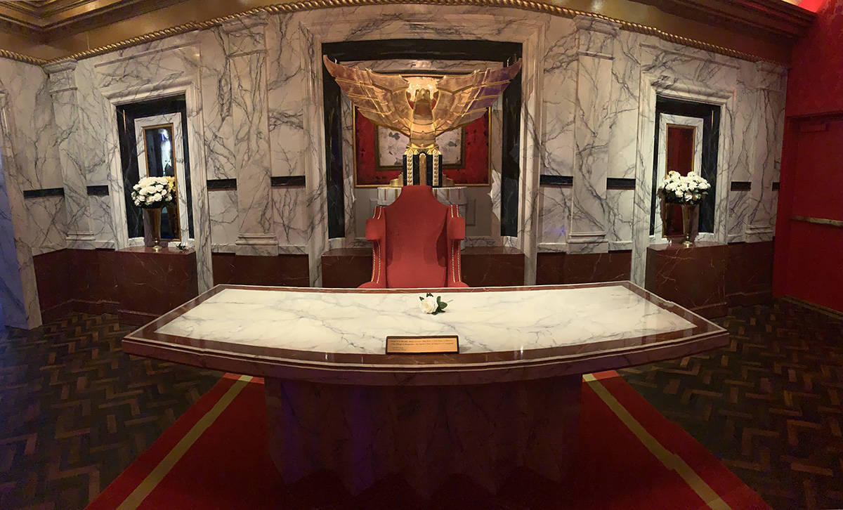 President Snow's office, is one of the displays that is part of the Hunger Games Exhibition at ...
