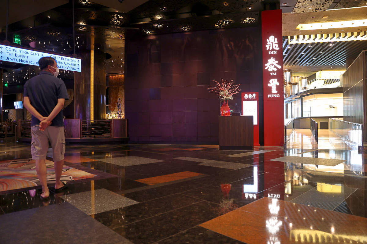 The new Din Tai Fung restaurant at the Aria hotel-casino in Las Vegas, Tuesday, Sept. 8, 2020. ...