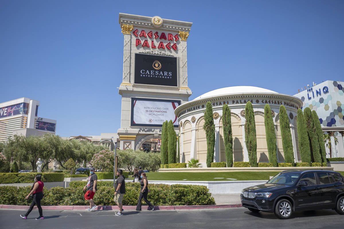 Caesars Palace hotel and casino is seen on the Las Vegas Strip, Thursday, Aug. 6, 2020, in Las ...