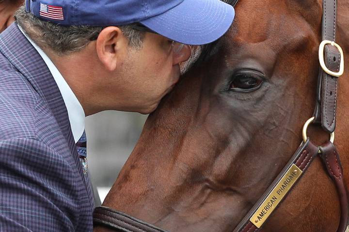 FILE - In this June 5, 2015, file photo, Kentucky Derby and Preakness Stakes winner American Ph ...