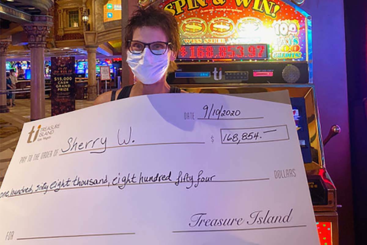 Sherry W. won $168,854 at Treasure Island on Thursday, Sept. 10, 2020. (Treasure Island)