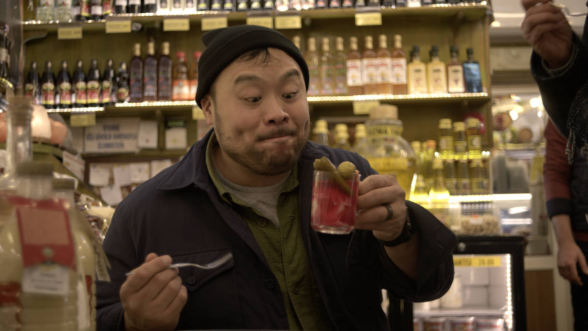 David Chang on the set of the Emmy-nominated "Ugly Delicious" (Netflix)