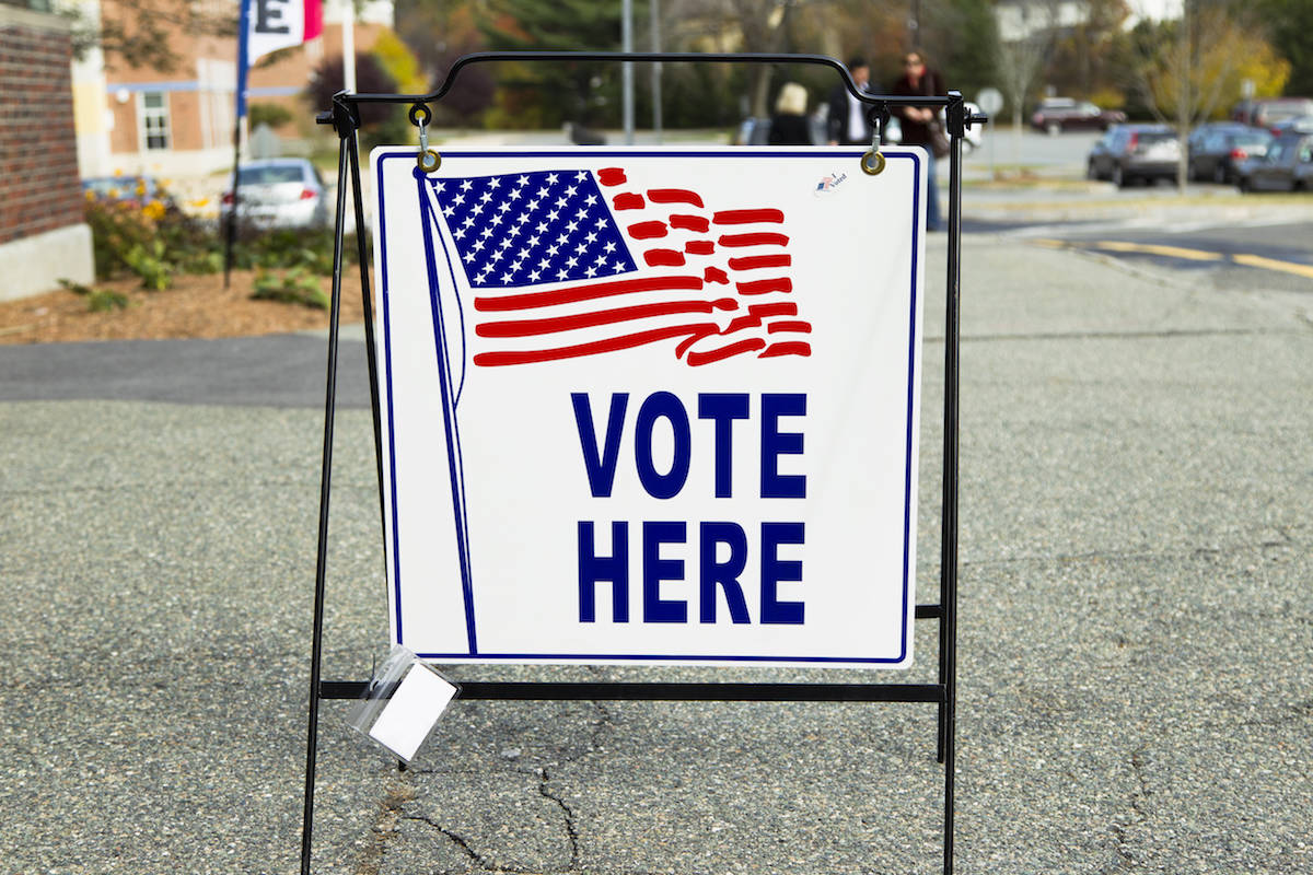 An election polling place station during a United States election. (Getty Images)