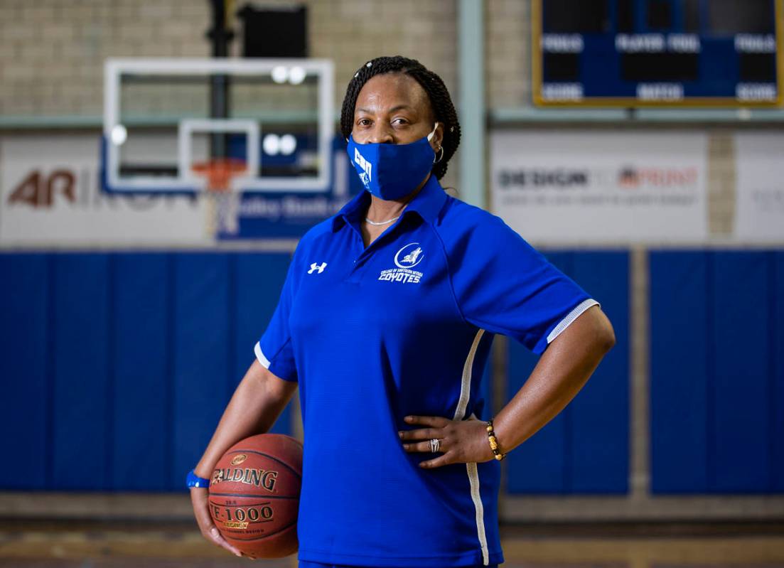 Dorothy Kendrick, head women's basketball coach at the College of Southern Nevada, on Wednesday ...