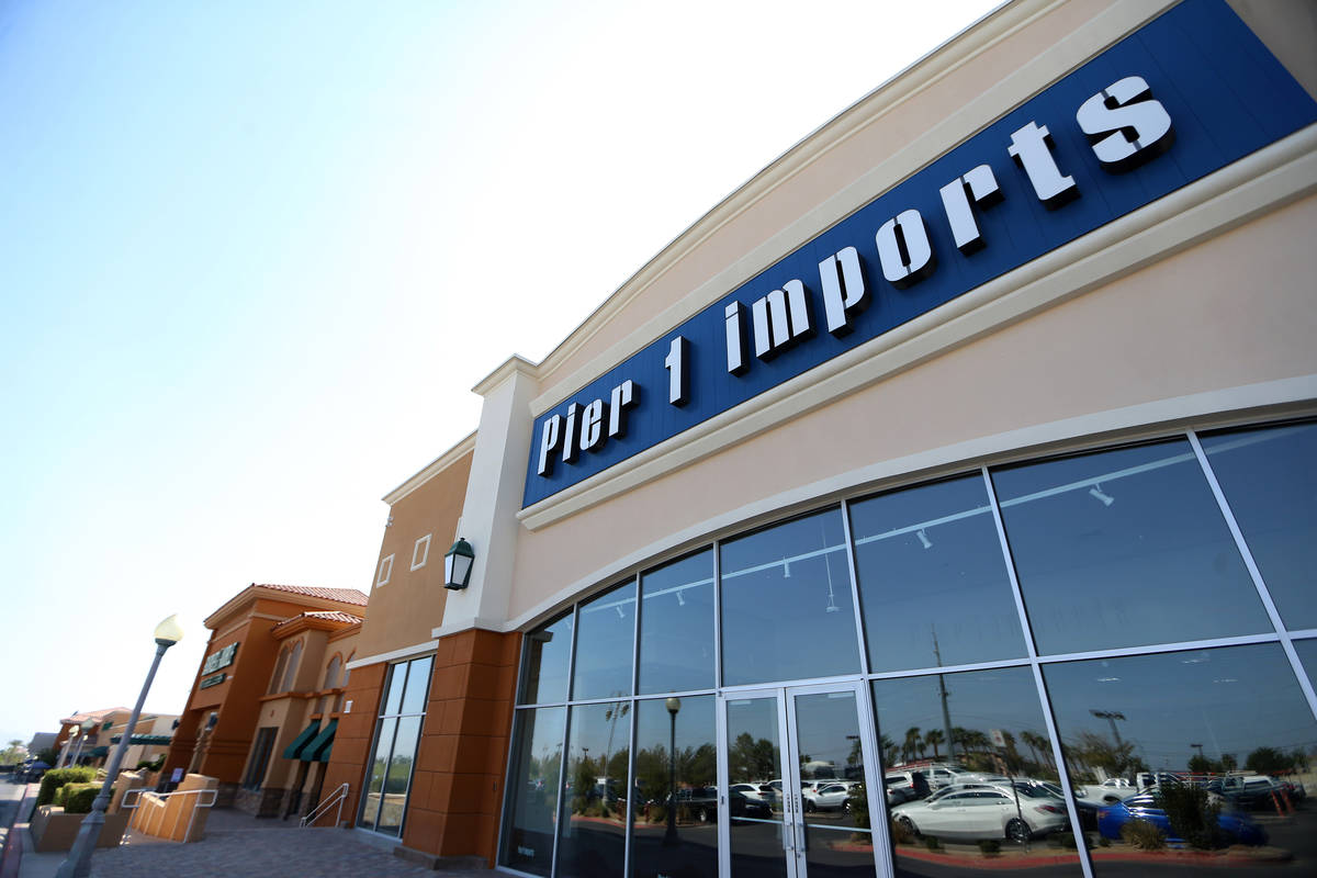 The closed Pier 1 Imports store at the Crossroads Commons shopping center in Las Vegas, Wednesd ...