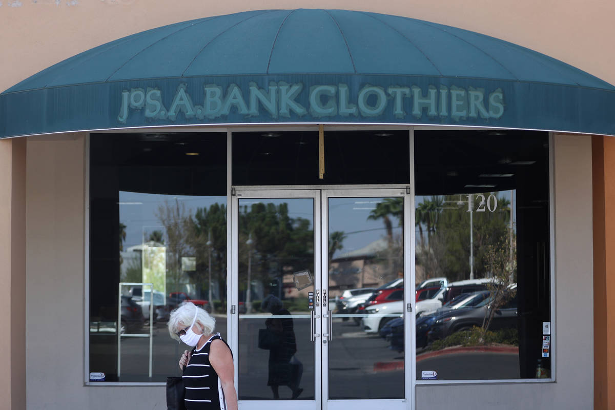 The closed Jos. A. Bank clothing store at the Crossroads Commons shopping center in Las Vegas, ...