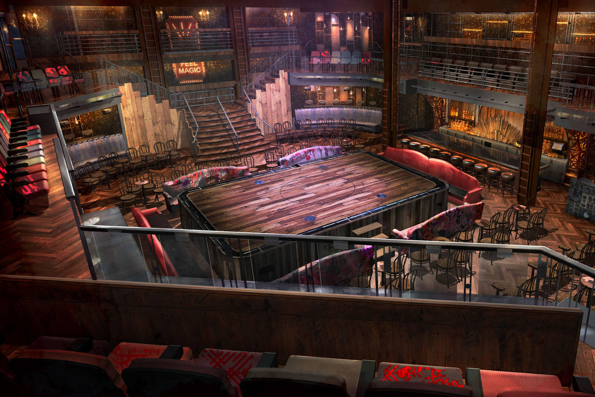 A rendering of the "Magic MIke Live" theater at Sahara Las Vegas. The show is set to open in th ...