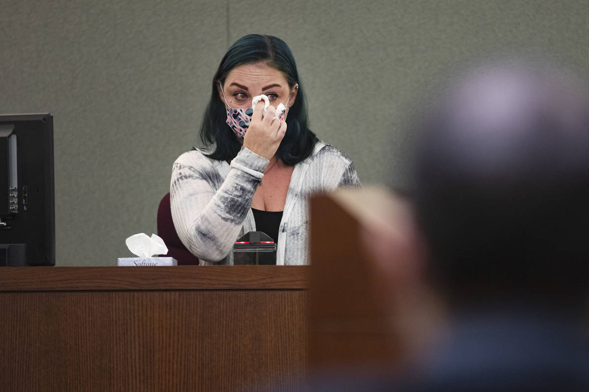 Alisha Burns takes the stand during an evidentiary hearing to overturn her 2003 second-degree m ...