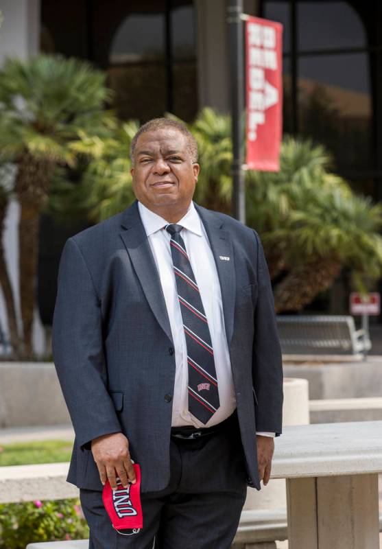 New UNLV president Keith Whitfield about campus on Friday, Sept. 18, 2020, in Las Vegas. (L.E. ...