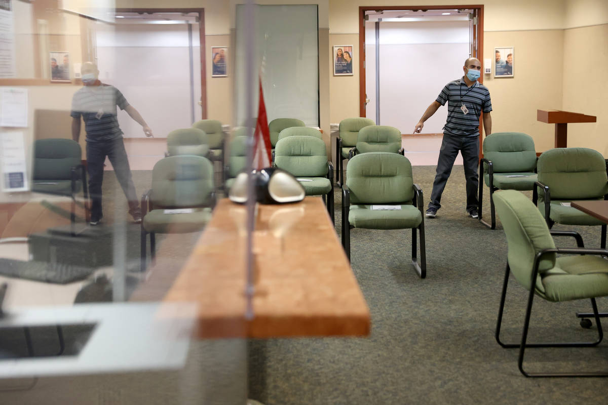 Andres Moses, assistant court administrator, stands inside the updated Regional Justice Center ...