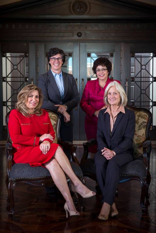 Justice Abbi Silver, from left, Justice Lidia S. Stiglich, Justice Elissa F. Cadish and Justic ...