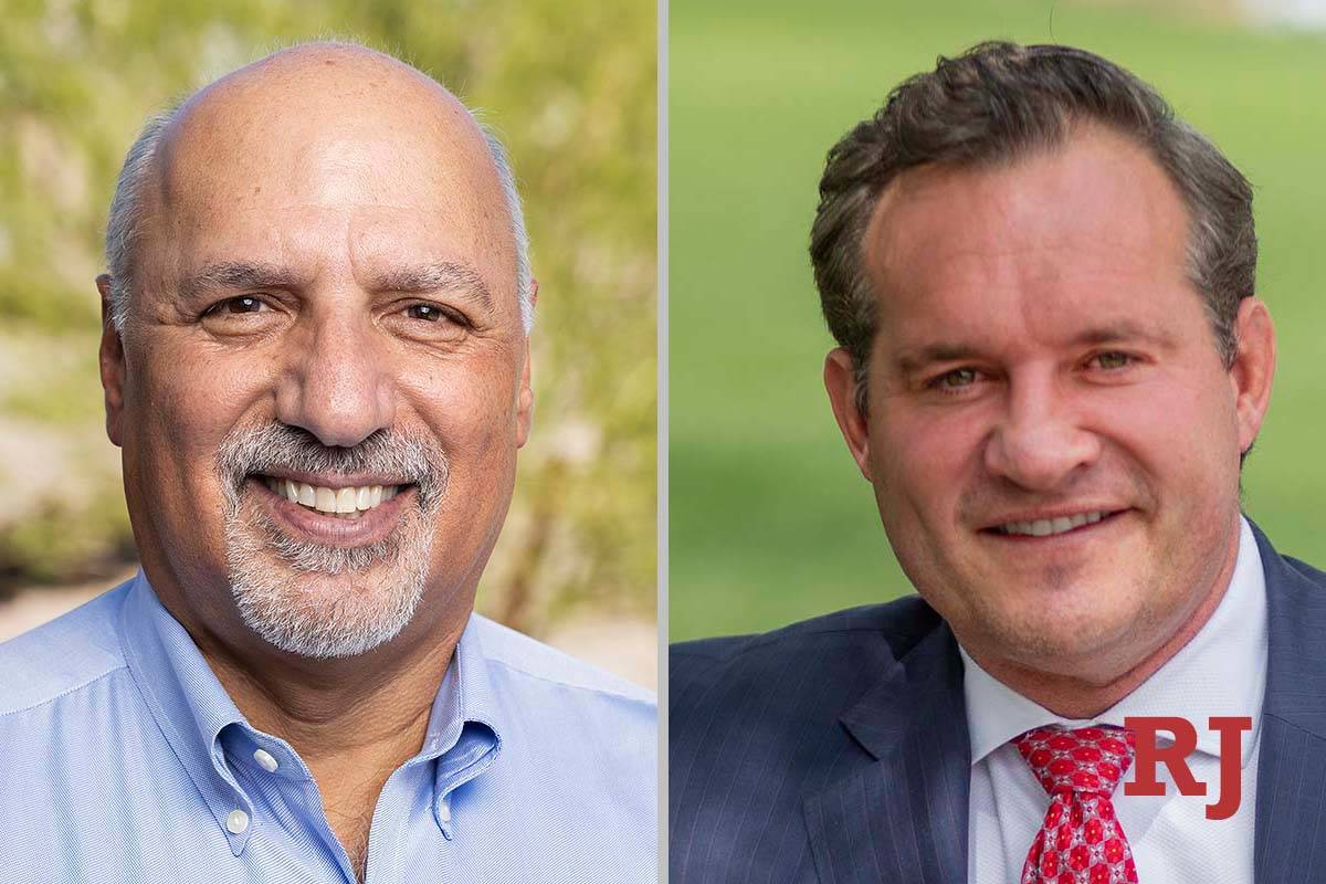 Stavros Anthony, left, and Ross Miller, candidates for Clark County Commission District C (Las ...