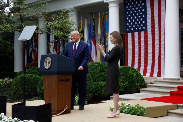 U.S. President Donald Trump introduces Judge Amy Coney Barrett as his the Supreme Court Associa ...