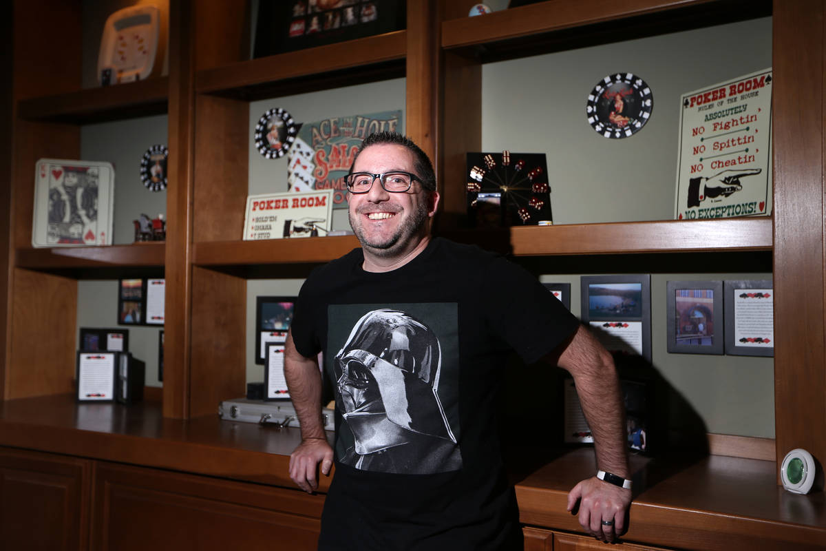 Mark Nagle, chief operating officer of Turtle Peak, poses for a portrait at his home in Las Veg ...