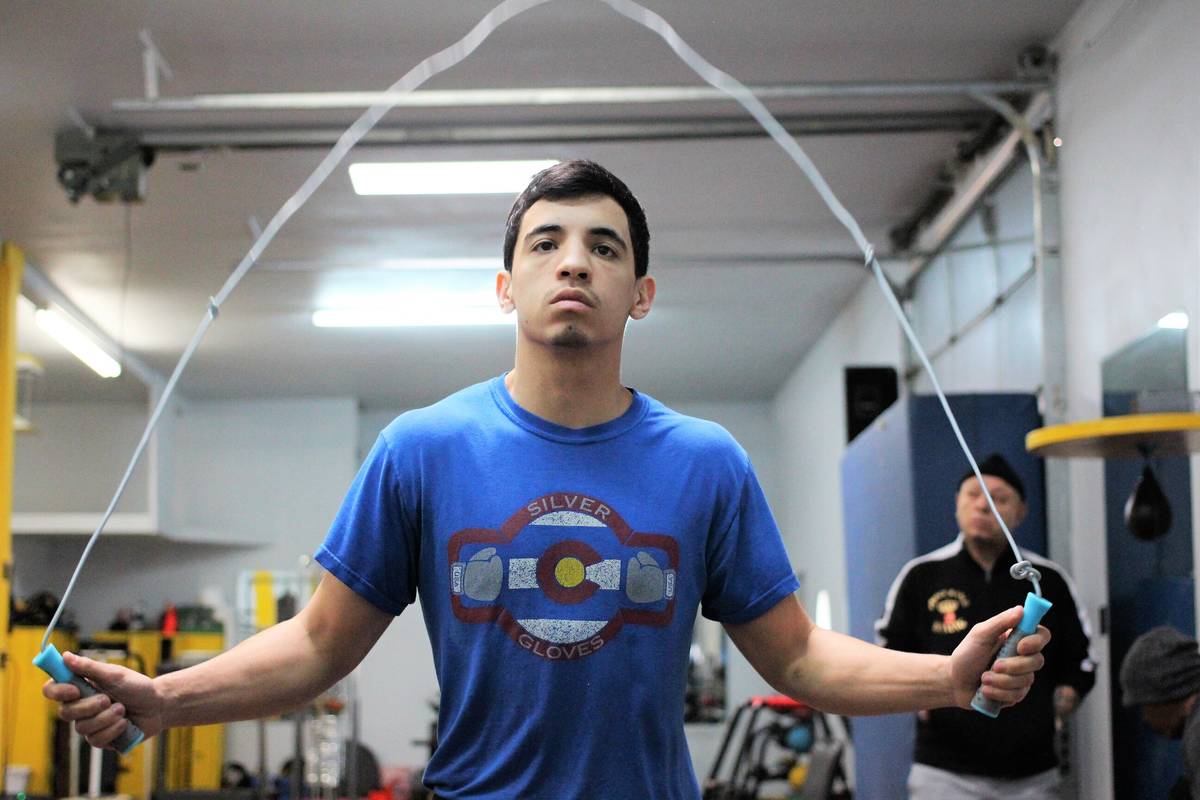 Las Vegas resident and super bantamweight boxer Damien Vazquez trains in 2019. Vazquez is fight ...