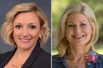 Nicole Cannizzaro, left, and April Becker, candidates for Nevada Senate District 6 (F ...