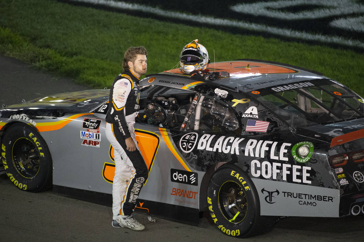 Noah Gragson (9), of Las Vegas, ended the Alsco 300 in fourth place during the NASCAR Xfinity S ...