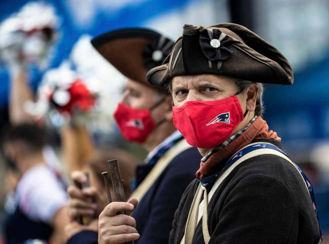 A member of the End Zone Militia in the fourth quarter during an NFL football game with the Las ...