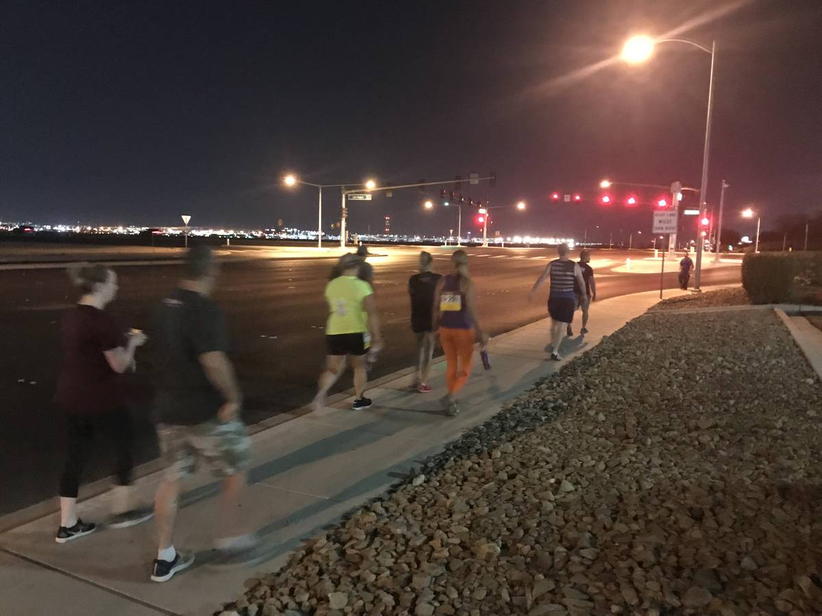 Participants made their way to Mandalay Bay at 5 a.m. Sunday. (Photo by Alex Chhith)