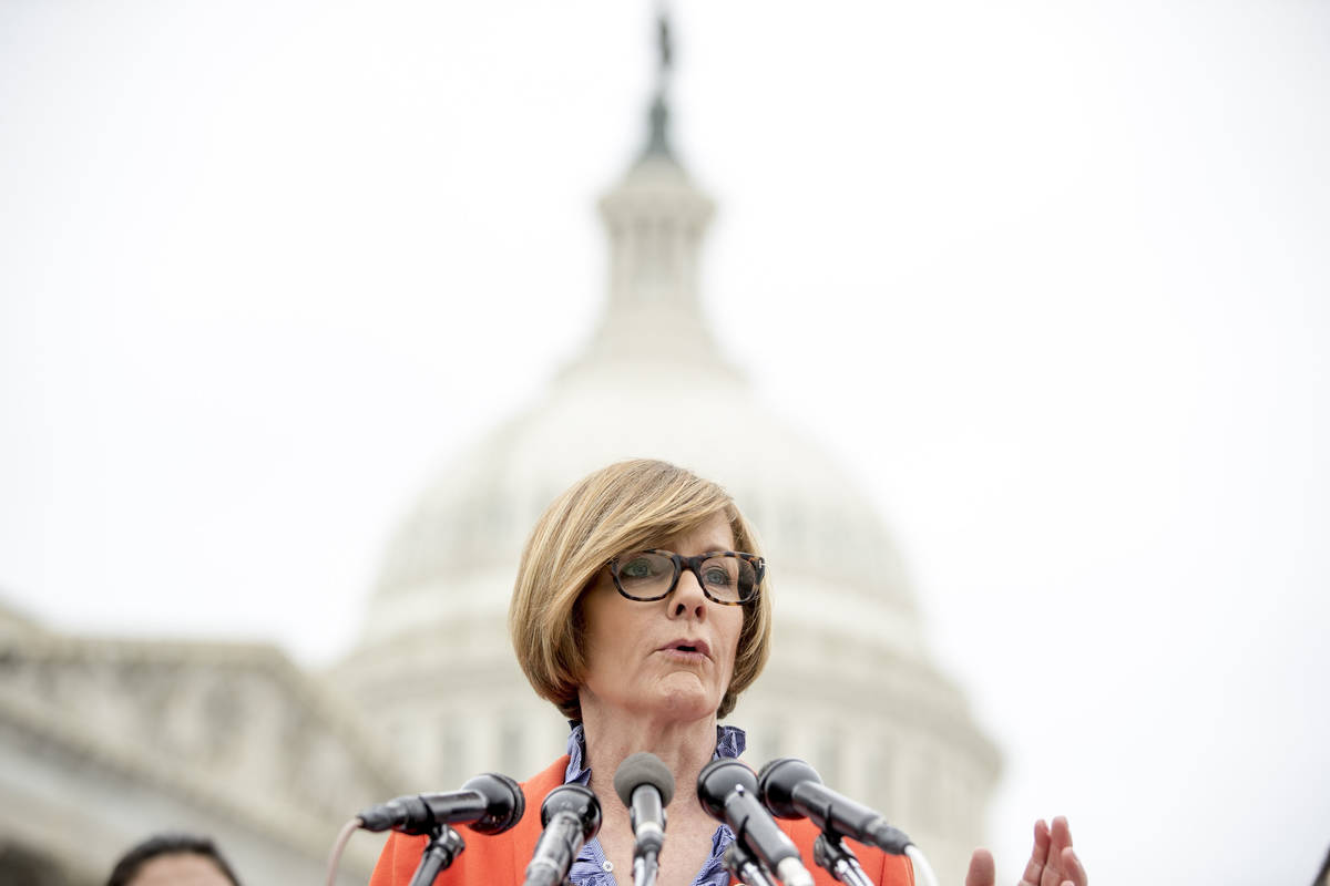 Rep. Susie Lee, D-Nev., speaks at a news conference on Capitol Hill in Washington, Jan. 17, 201 ...